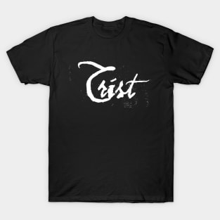 TRIST distressed black metal logo text T-Shirt